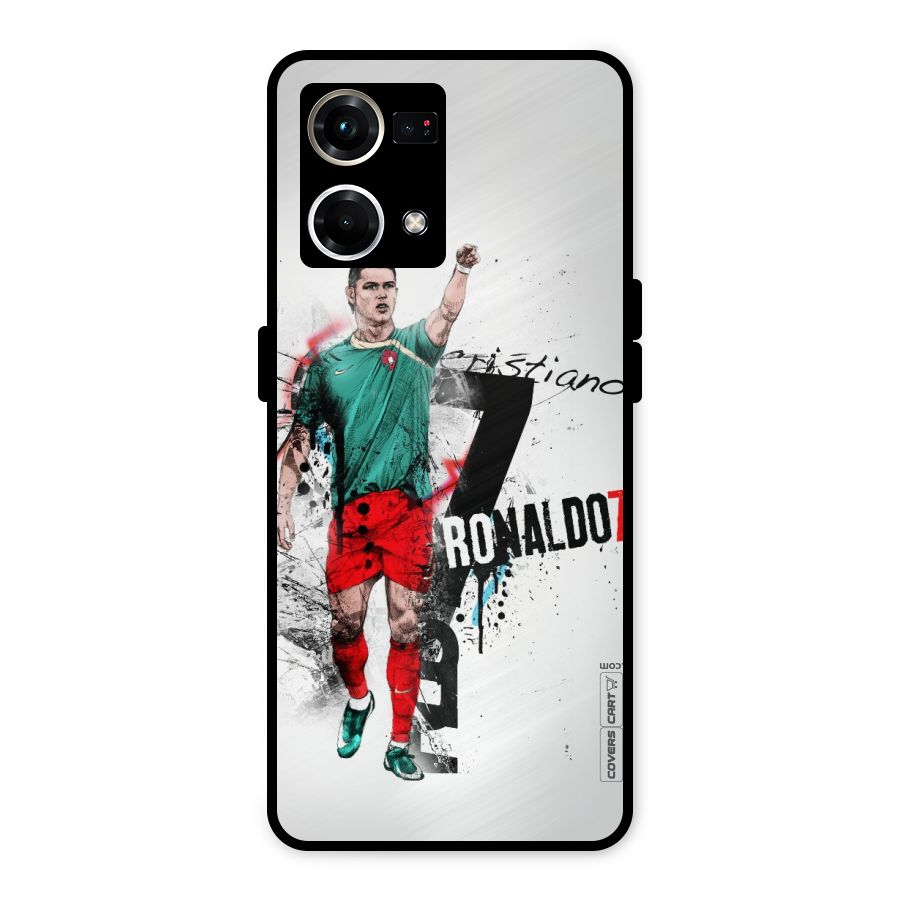 Ronaldo In Portugal Jersey Metal Back Case for Oppo F21 Pro 4G