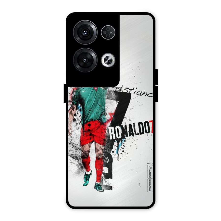 Ronaldo In Portugal Jersey Metal Back Case for Oppo Reno8 Pro 5G