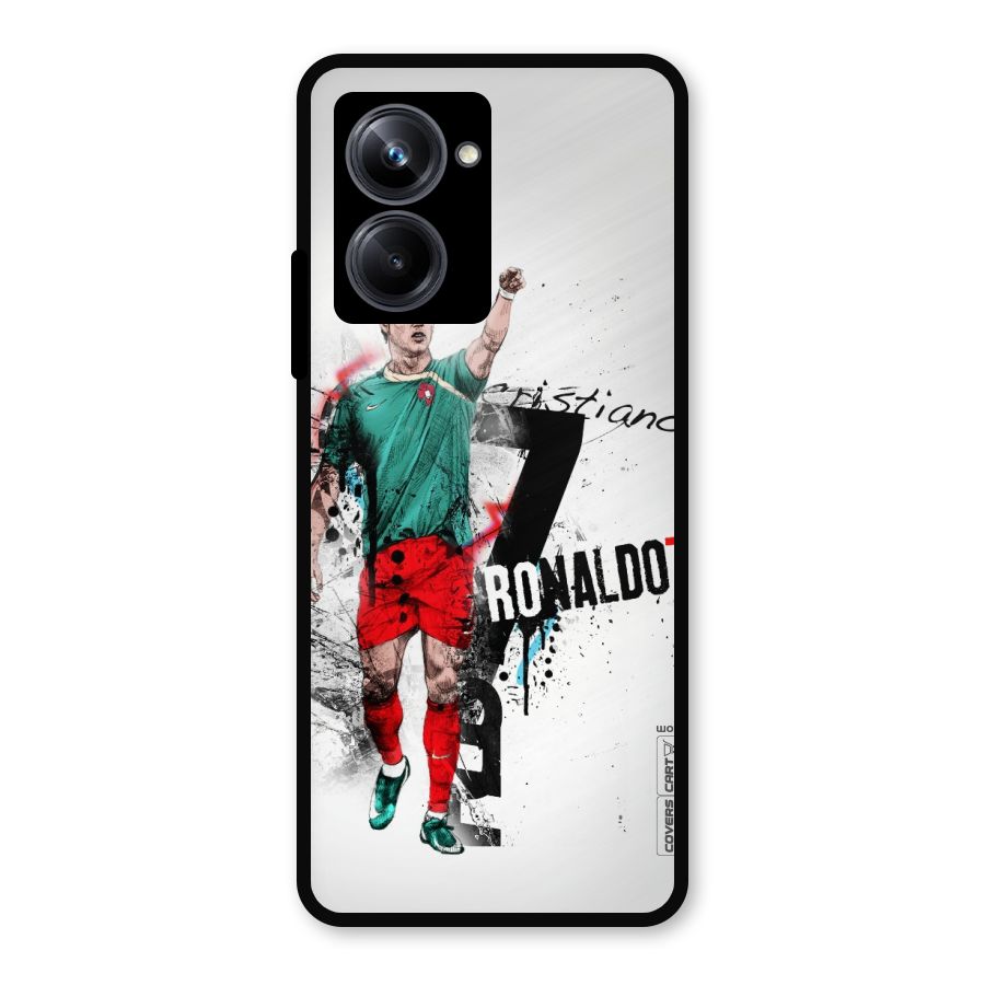 Ronaldo In Portugal Jersey Metal Back Case for Realme 10 Pro