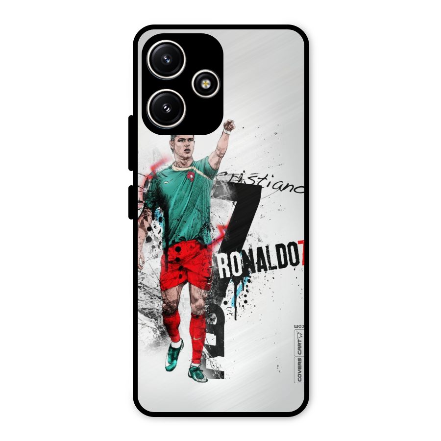 Ronaldo In Portugal Jersey Metal Back Case for Redmi 12 5G