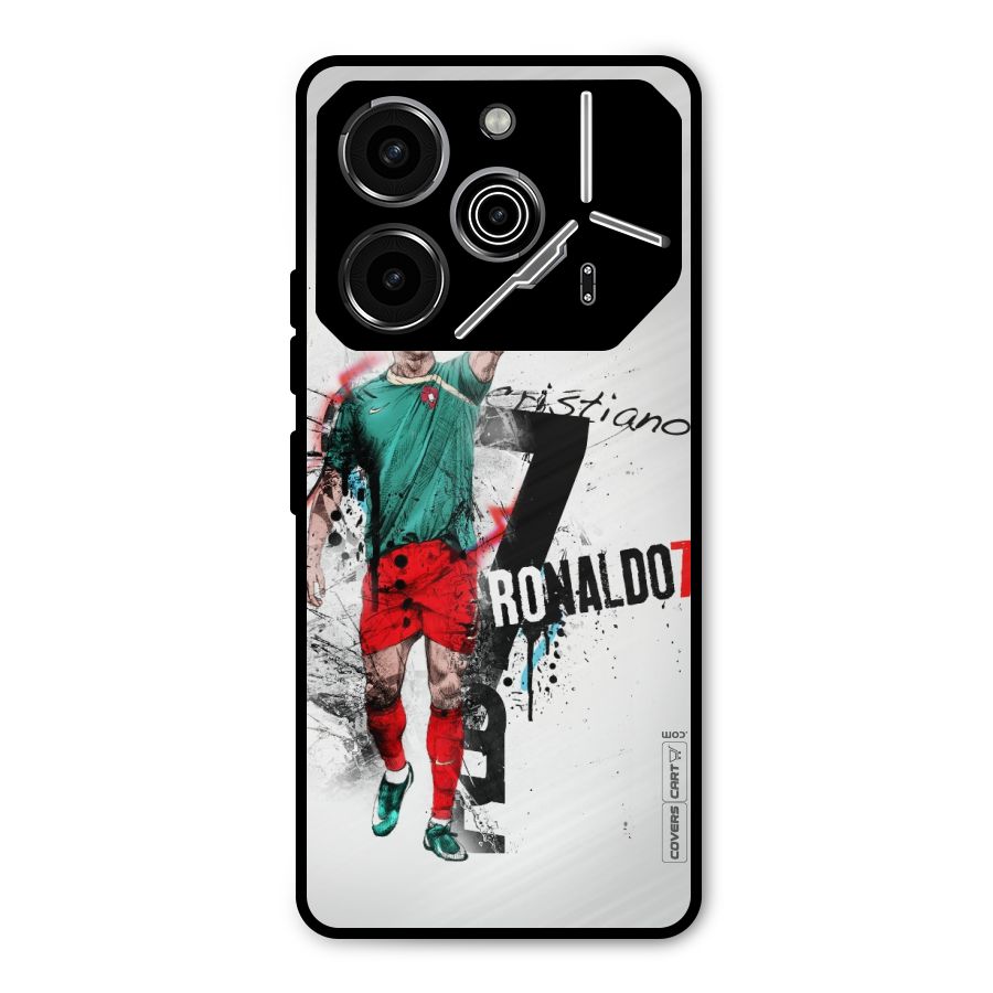 Ronaldo In Portugal Jersey Metal Back Case for Tecno Pova 6 Pro