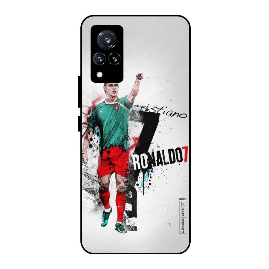 Ronaldo In Portugal Jersey Metal Back Case for Vivo V21 5G