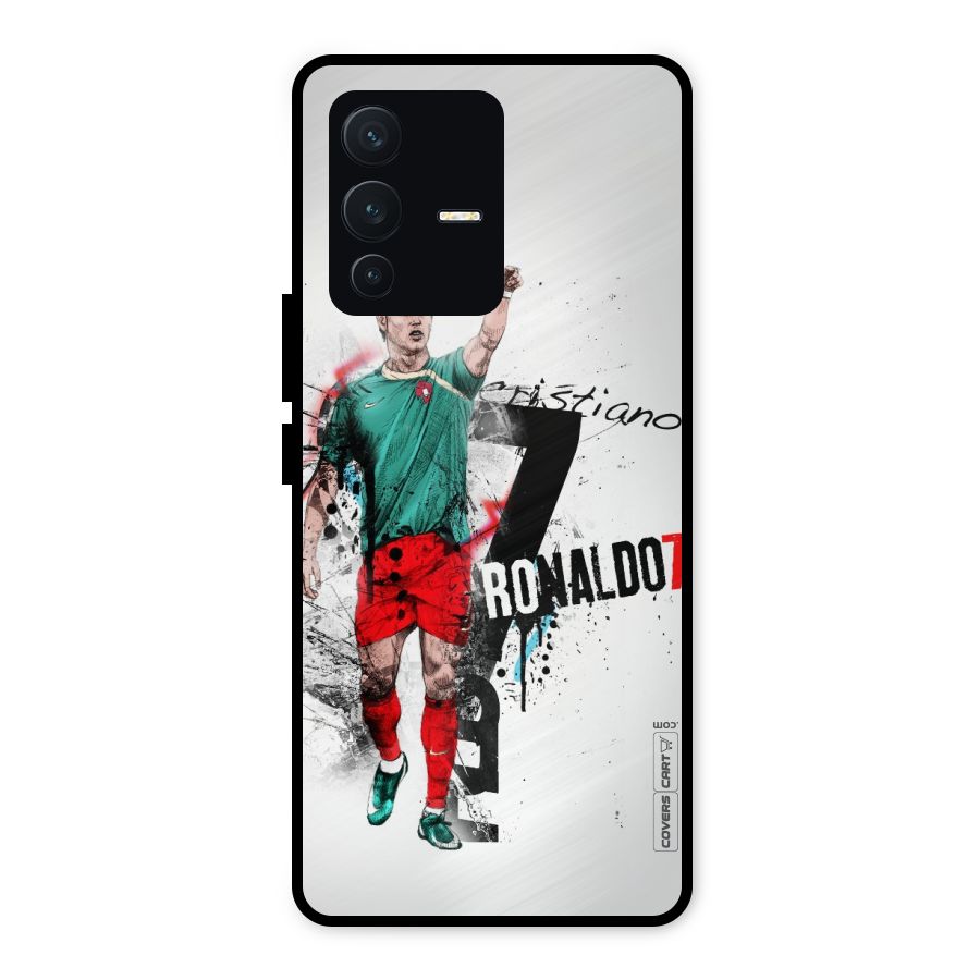 Ronaldo In Portugal Jersey Metal Back Case for Vivo V23 5G