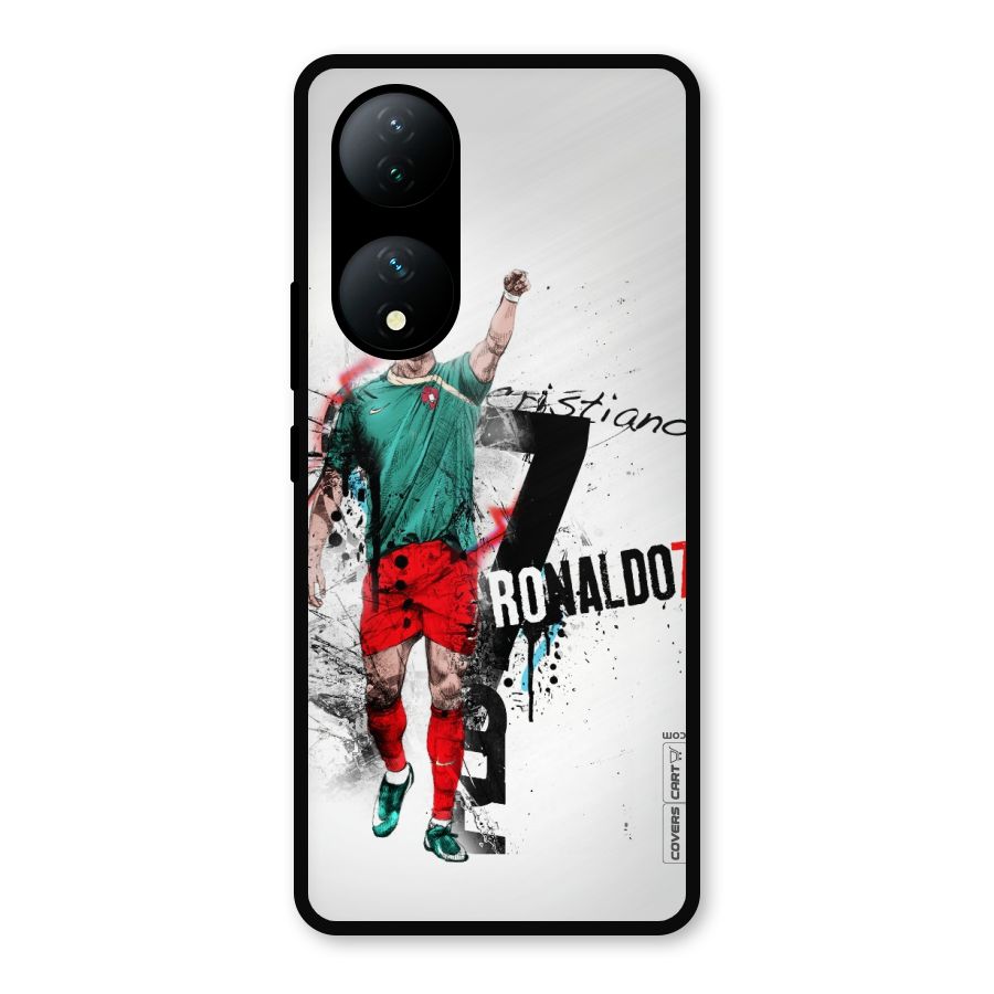 Ronaldo In Portugal Jersey Metal Back Case for Vivo Y100a