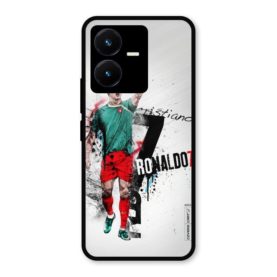 Ronaldo In Portugal Jersey Metal Back Case for Vivo Y22