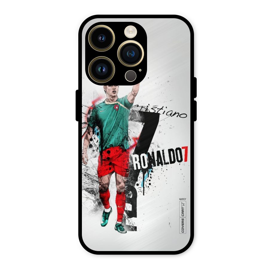 Ronaldo In Portugal Jersey Metal Back Case for iPhone 14 Pro