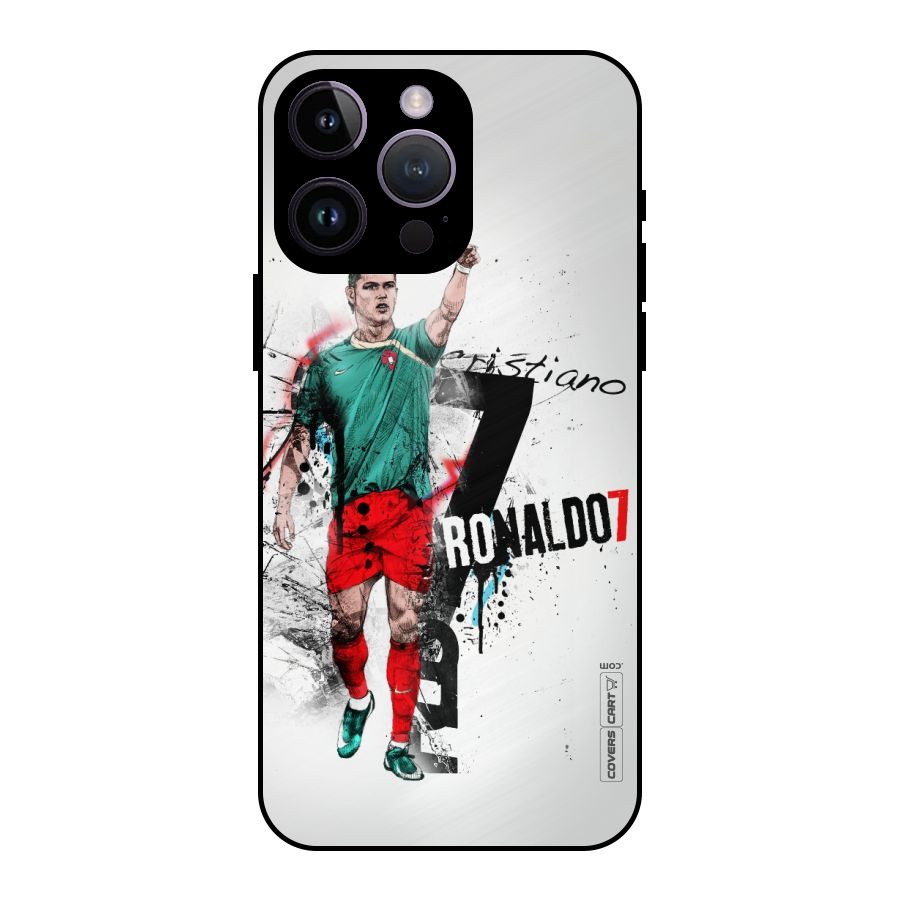 Ronaldo In Portugal Jersey Metal Back Case for iPhone 14 Pro Max