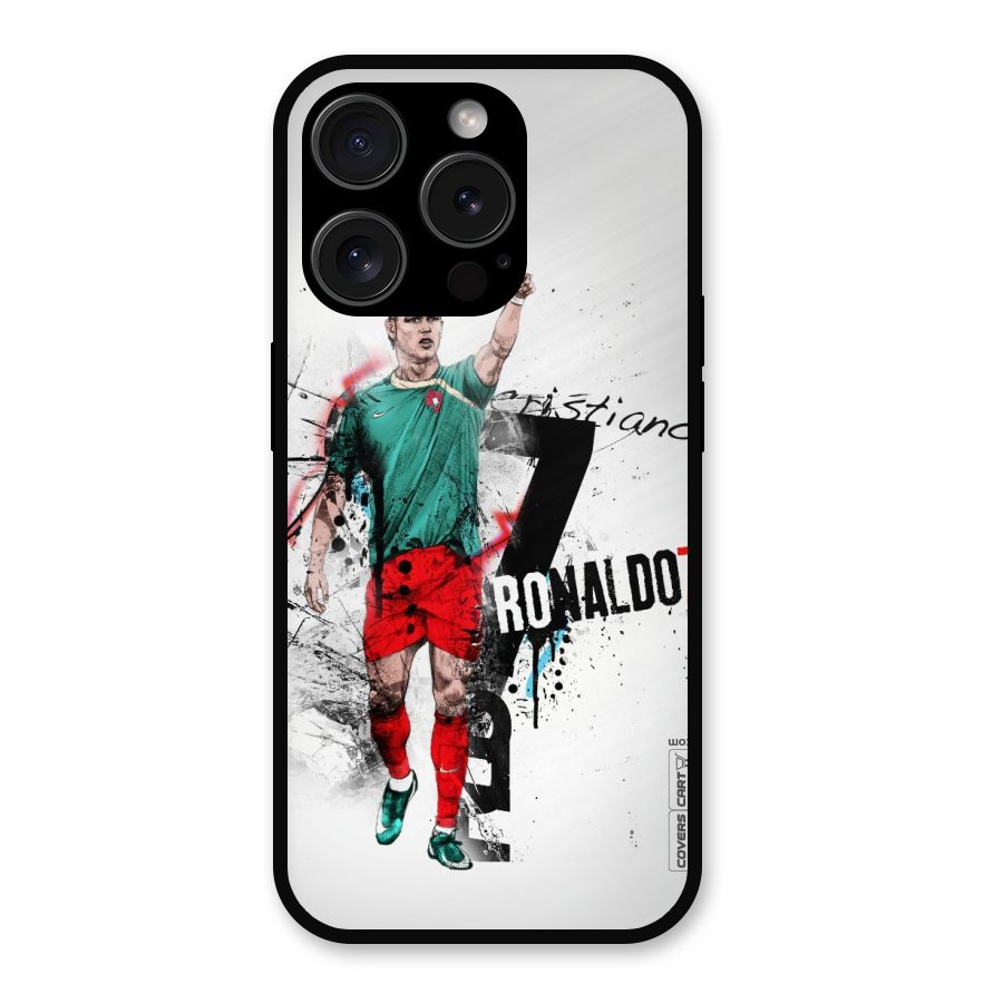 Ronaldo In Portugal Jersey Metal Back Case for iPhone 15 Pro