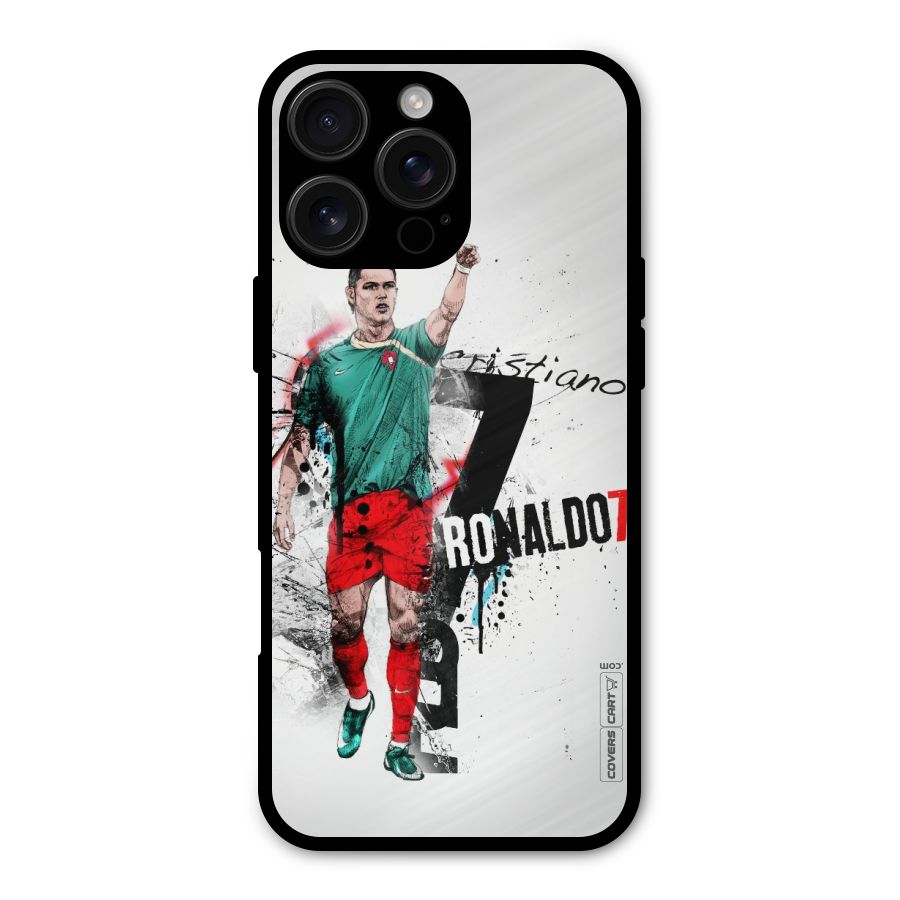 Ronaldo In Portugal Jersey Metal Back Case for iPhone 16 Pro Max