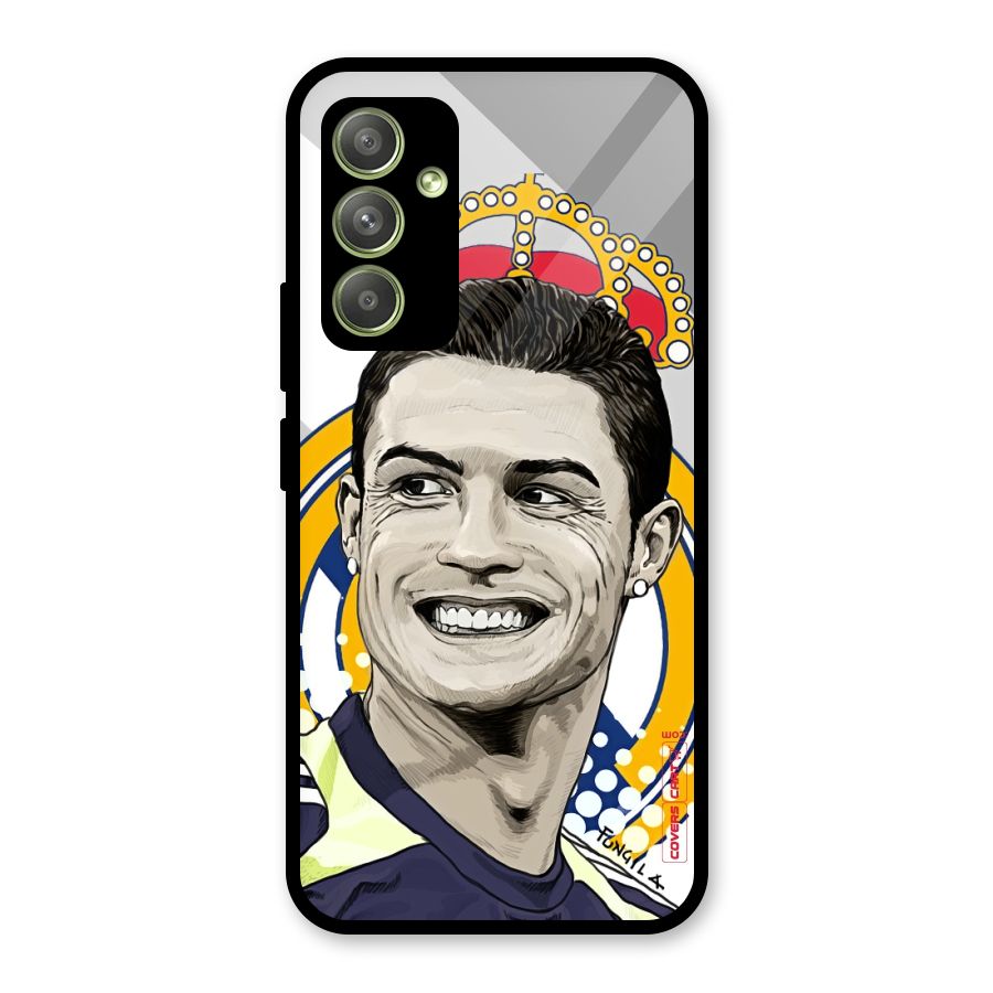 Ronaldo Madrid King Glass Back Case for Galaxy A54