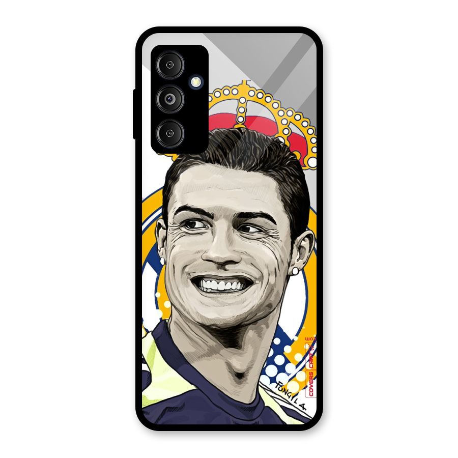 Ronaldo Madrid King Glass Back Case for Galaxy M14 5G