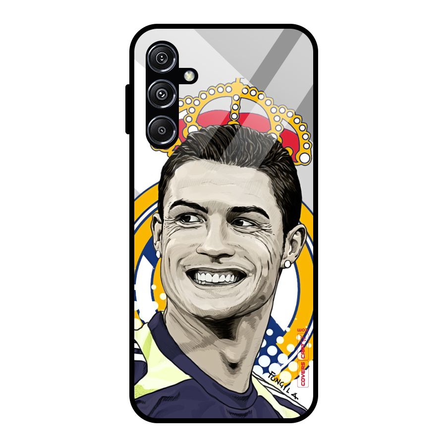 Ronaldo Madrid King Glass Back Case for Galaxy M34 5G