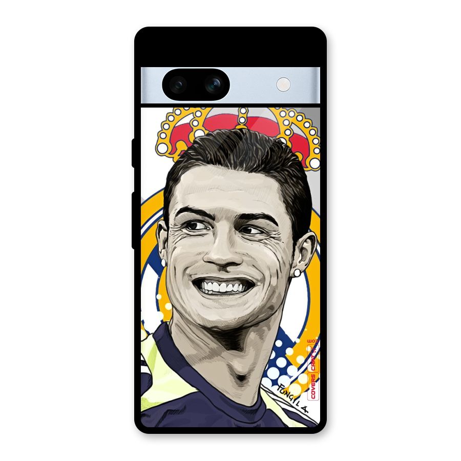 Ronaldo Madrid King Glass Back Case for Google Pixel 7a