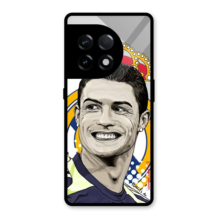 Ronaldo Madrid King Glass Back Case for OnePlus 11R