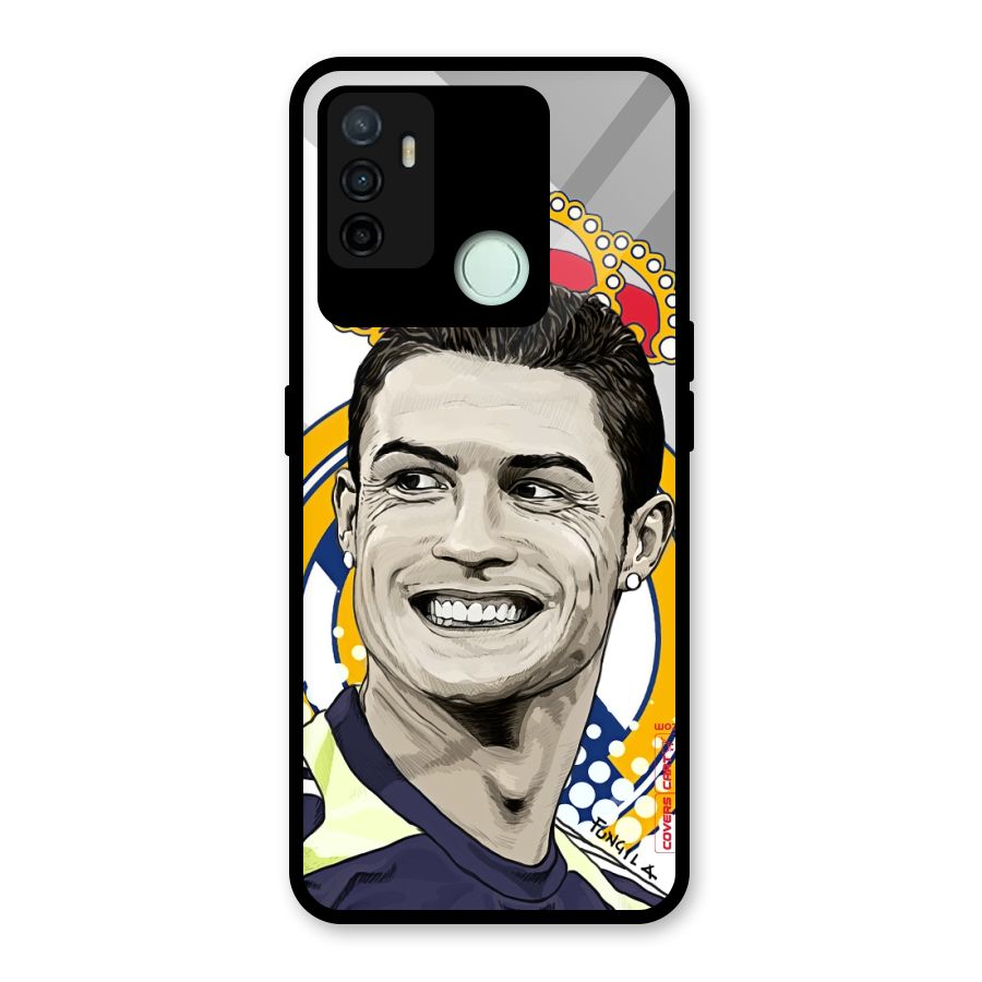 Ronaldo Madrid King Glass Back Case for Oppo A53