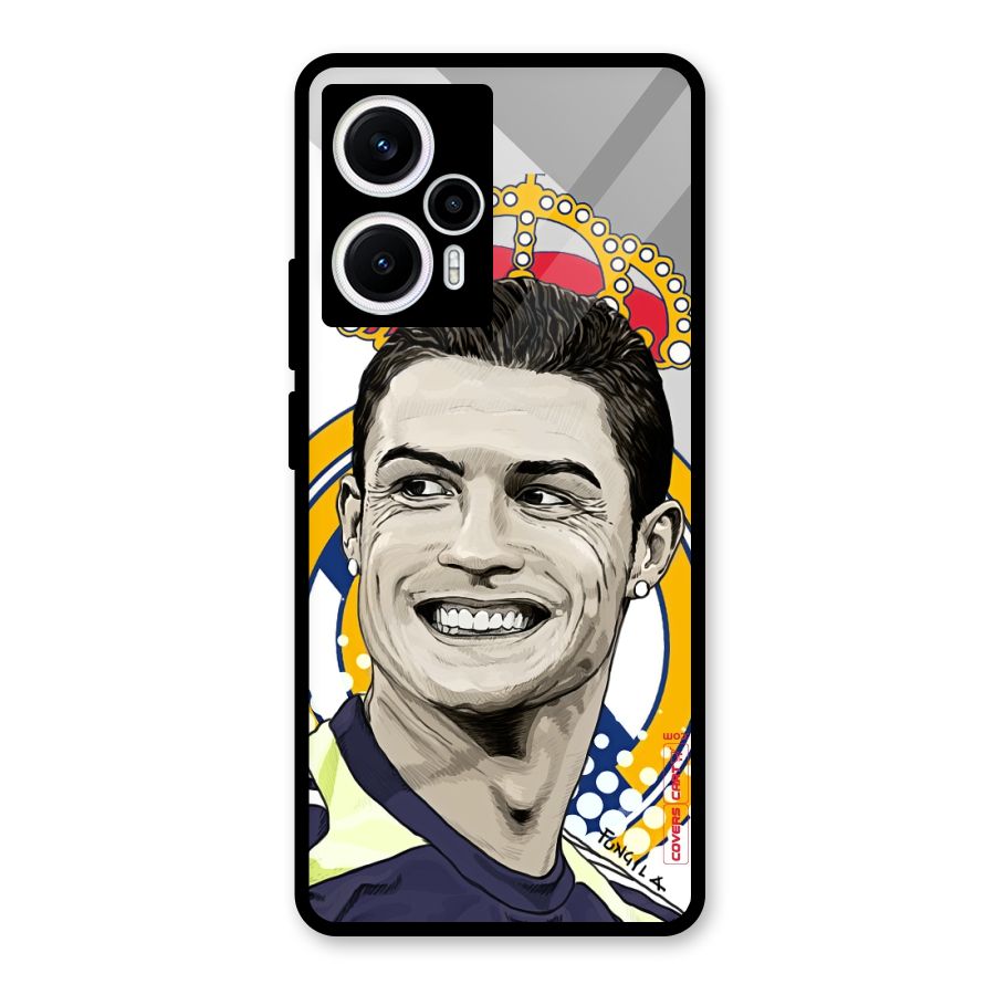 Ronaldo Madrid King Glass Back Case for Poco F5