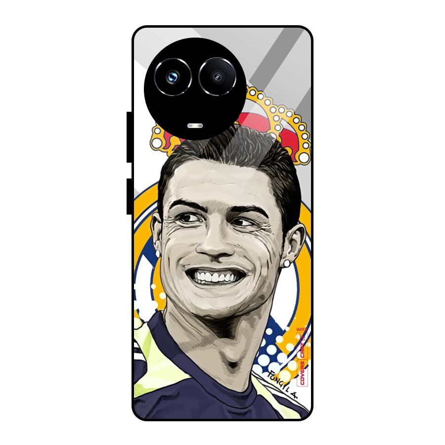 Ronaldo Madrid King Glass Back Case for Realme Narzo 60X