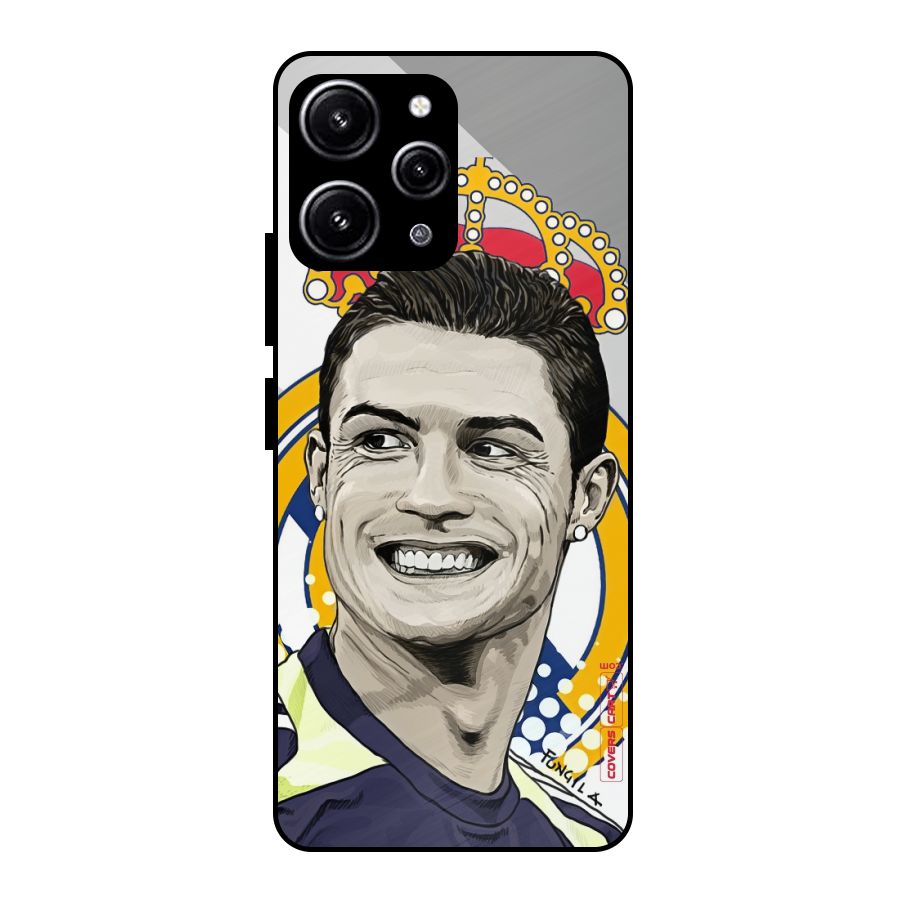 Ronaldo Madrid King Glass Back Case for Redmi 12 4G