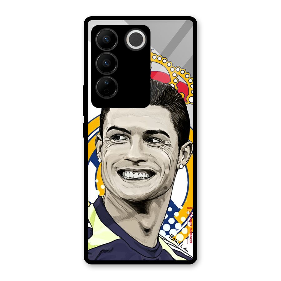 Ronaldo Madrid King Glass Back Case for Vivo V27