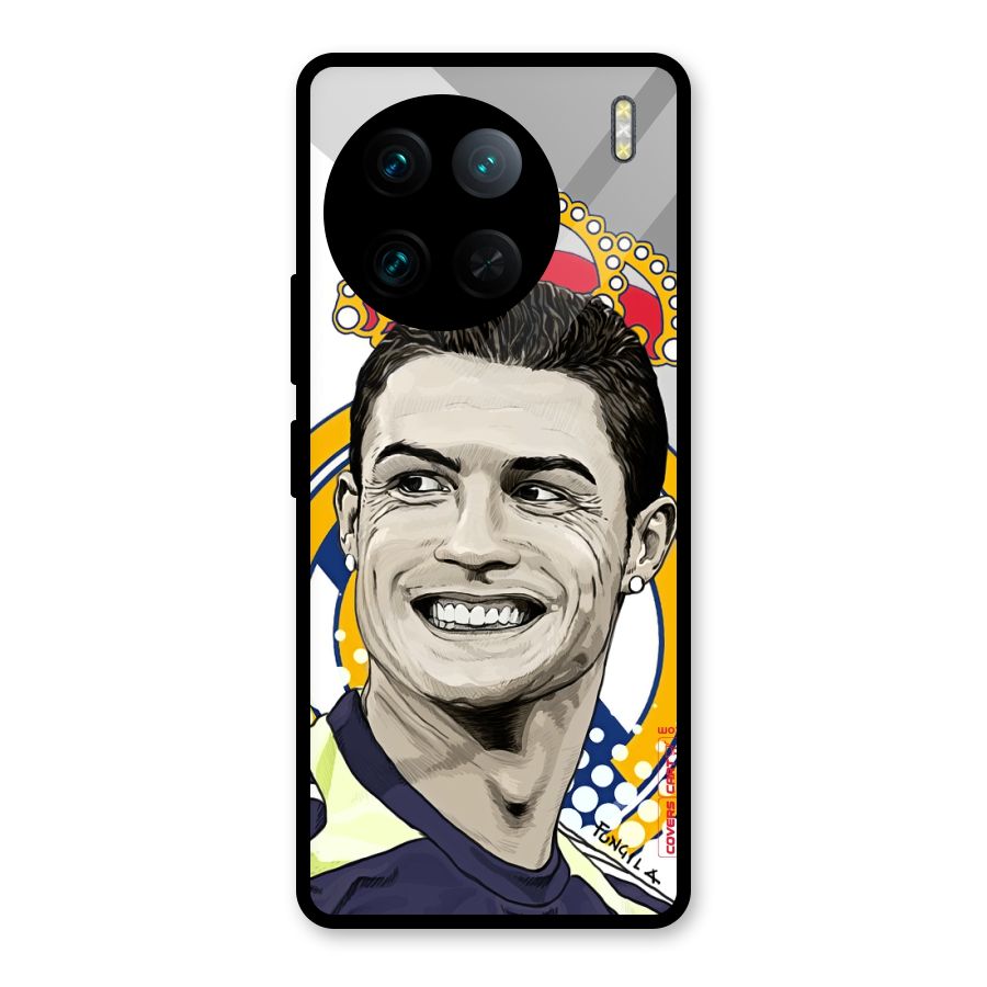 Ronaldo Madrid King Glass Back Case for Vivo X90 Pro