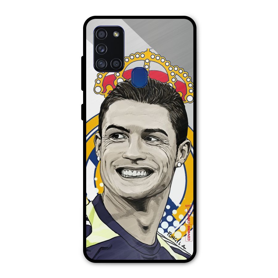 Ronaldo Madrid King Metal Back Case for Galaxy A21s