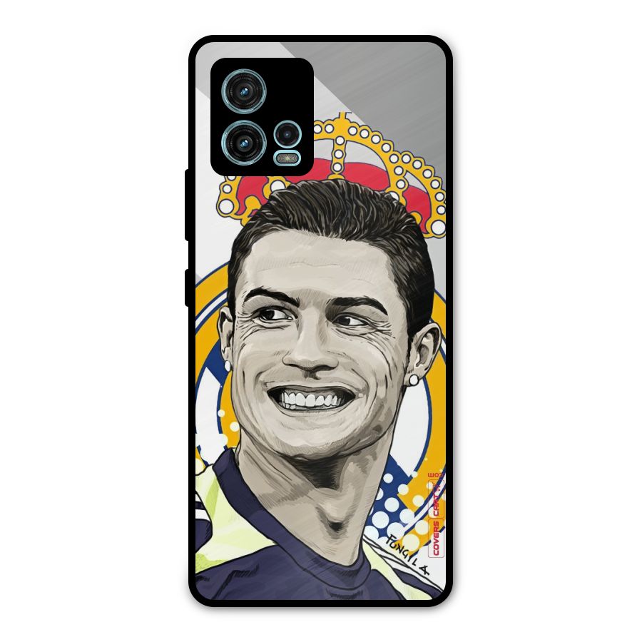 Ronaldo Madrid King Metal Back Case for Moto G72