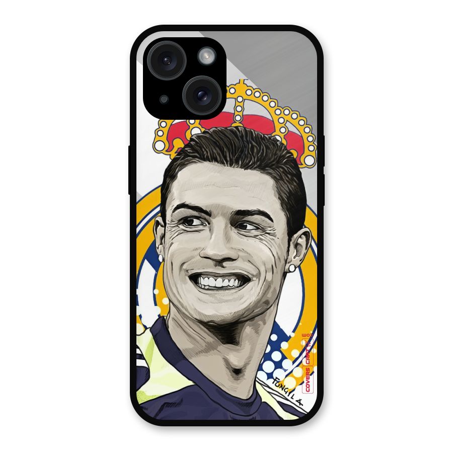 Ronaldo Madrid King Metal Back Case for iPhone 15