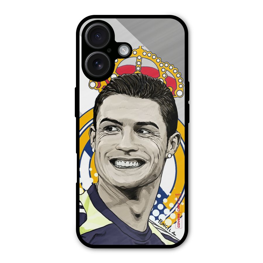 Ronaldo Madrid King Metal Back Case for iPhone 16