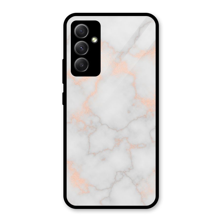 RoseGold Marble Glass Back Case for Galaxy A34