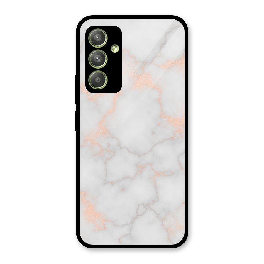 RoseGold Marble Glass Back Case for Galaxy A54