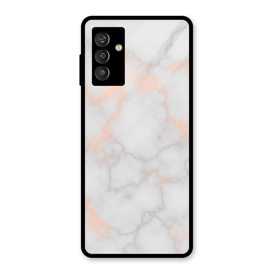 RoseGold Marble Glass Back Case for Galaxy M13
