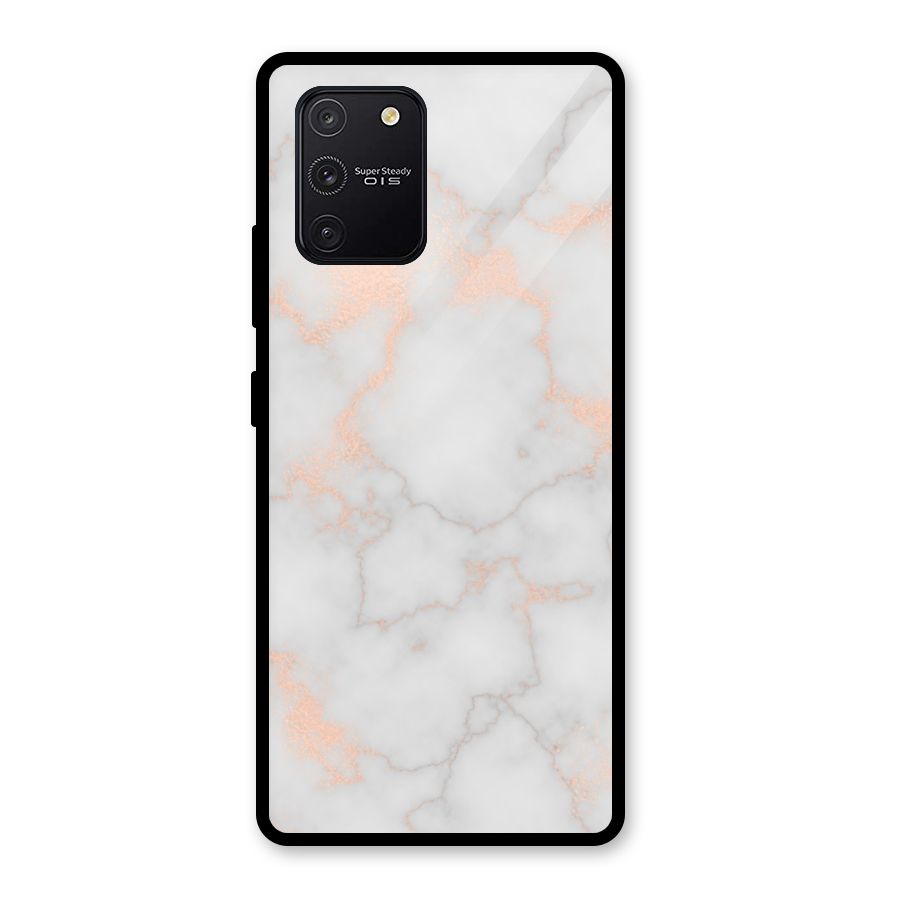 RoseGold Marble Glass Back Case for Galaxy S10 Lite