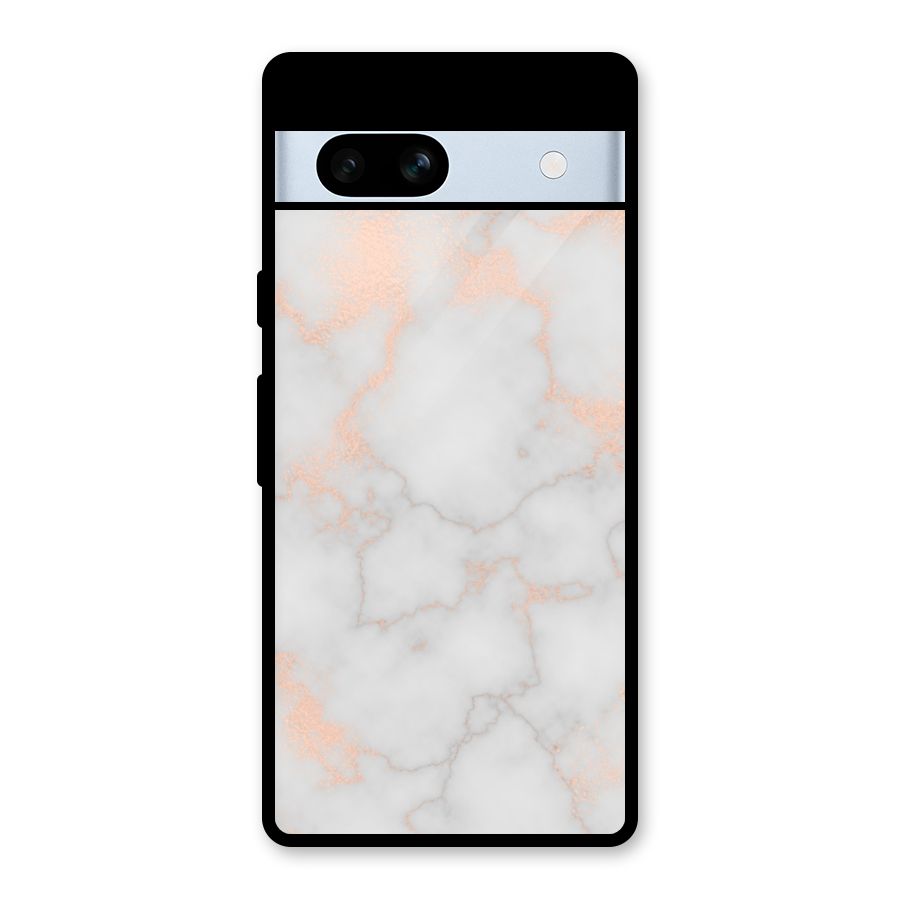 RoseGold Marble Glass Back Case for Google Pixel 7a