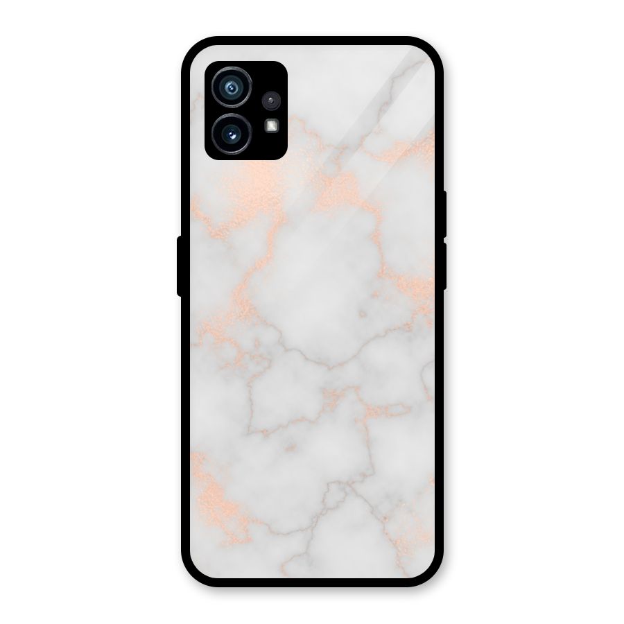 RoseGold Marble Glass Back Case for Nothing Phone 1