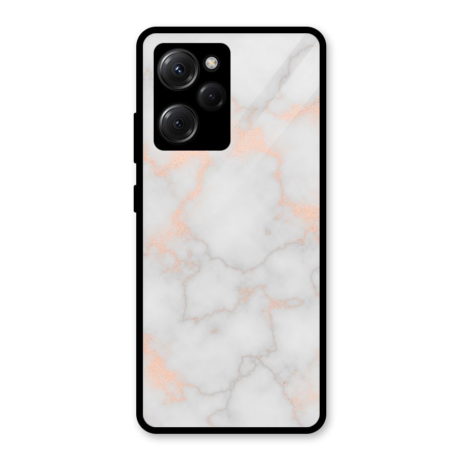 RoseGold Marble Glass Back Case for Poco X5 Pro