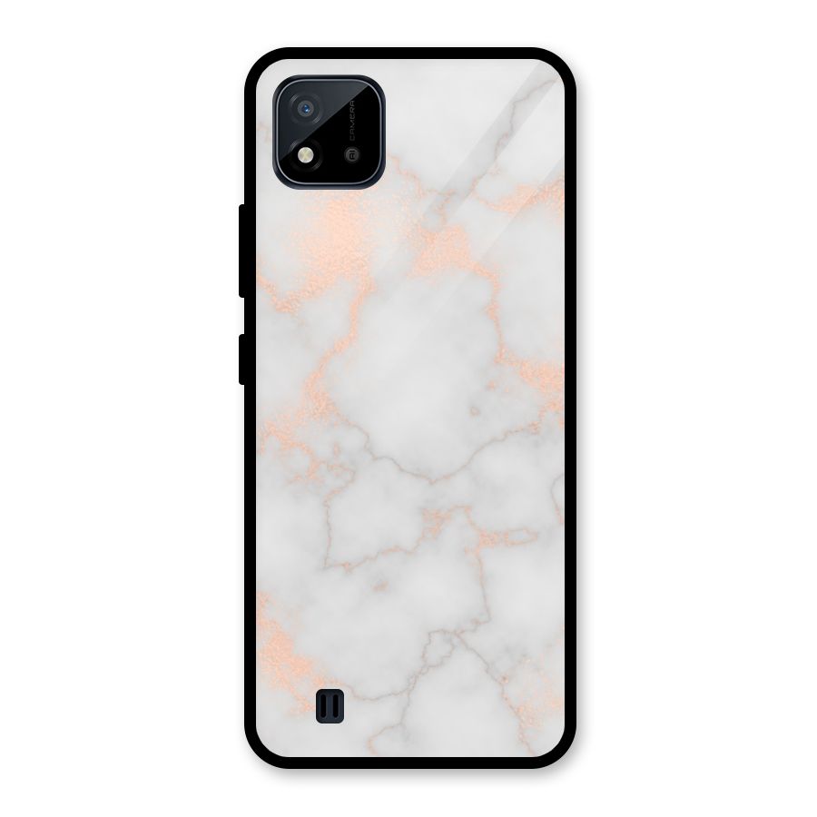 RoseGold Marble Glass Back Case for Realme C11 2021