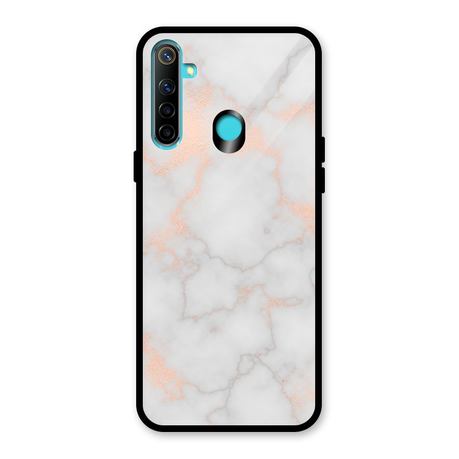 RoseGold Marble Glass Back Case for Realme Narzo 10