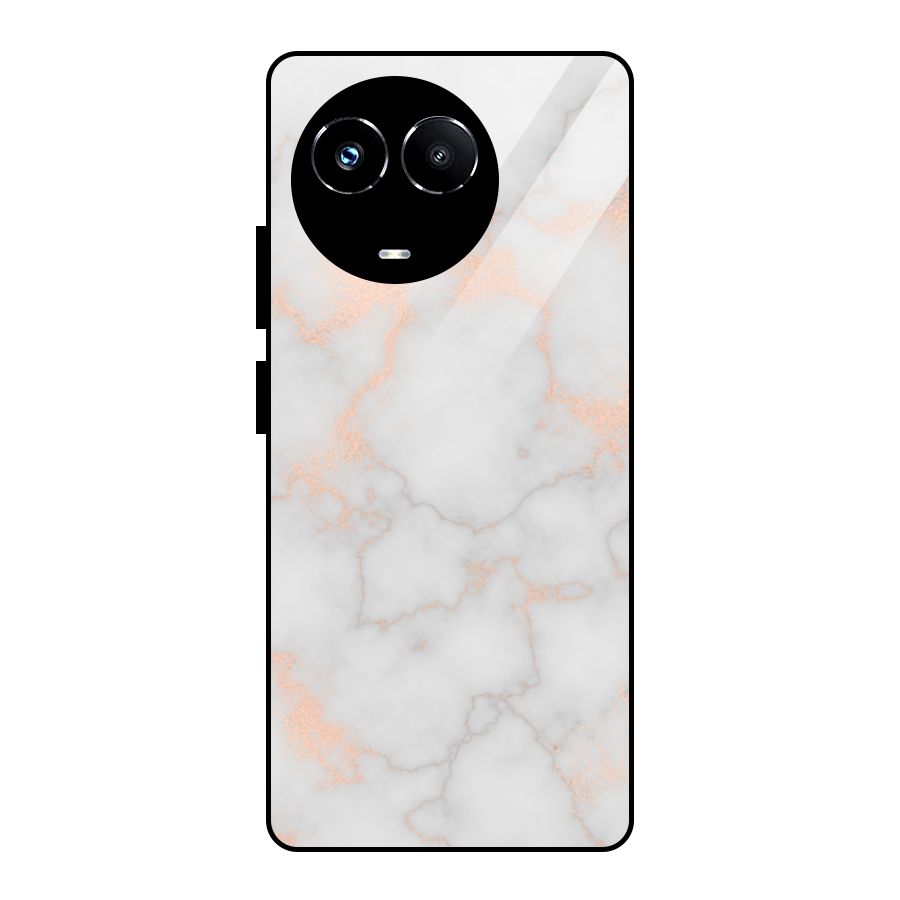 RoseGold Marble Glass Back Case for Realme Narzo 60X