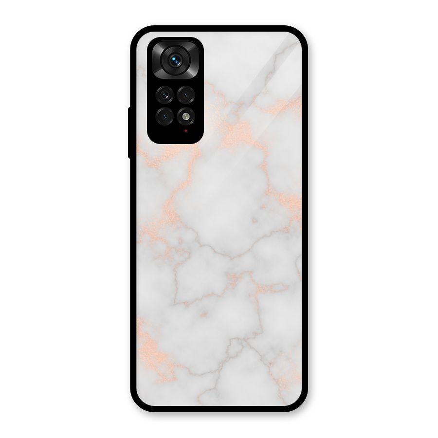 RoseGold Marble Glass Back Case for Redmi Note 11S