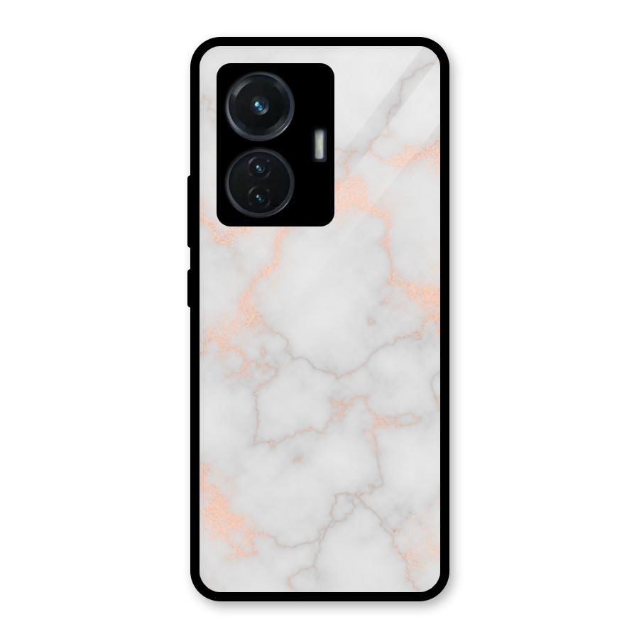 RoseGold Marble Glass Back Case for Vivo T1 44W