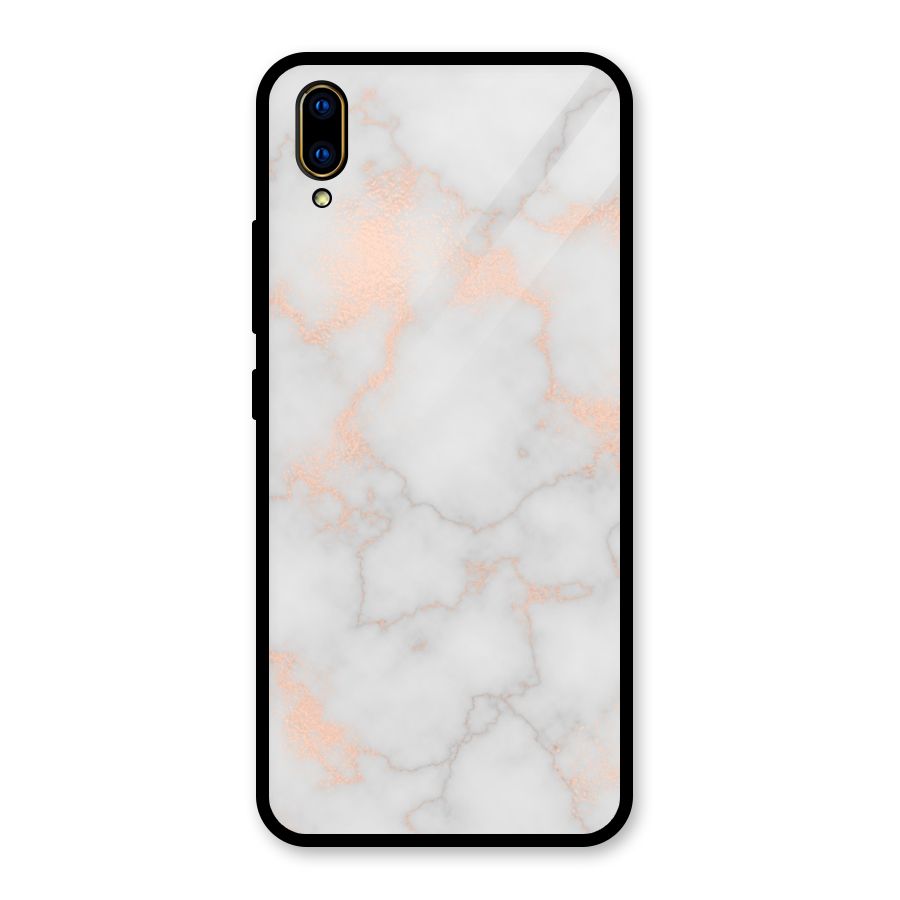 RoseGold Marble Glass Back Case for Vivo V11 Pro
