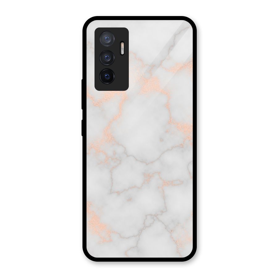 RoseGold Marble Glass Back Case for Vivo V23e