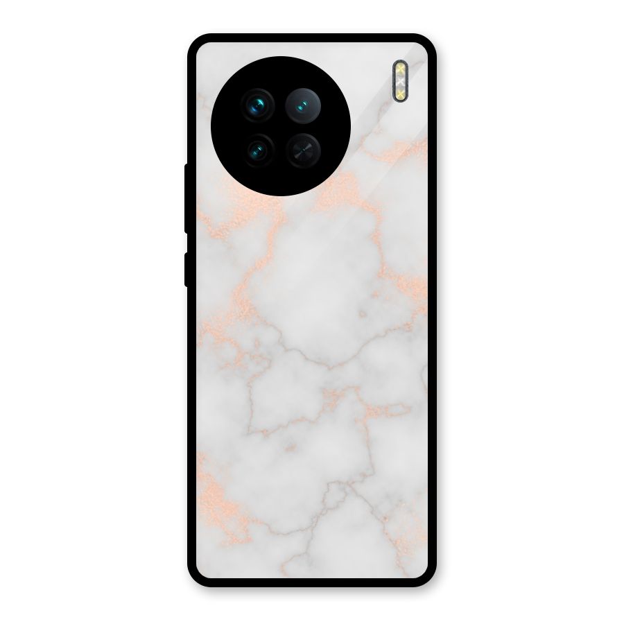 RoseGold Marble Glass Back Case for Vivo X90