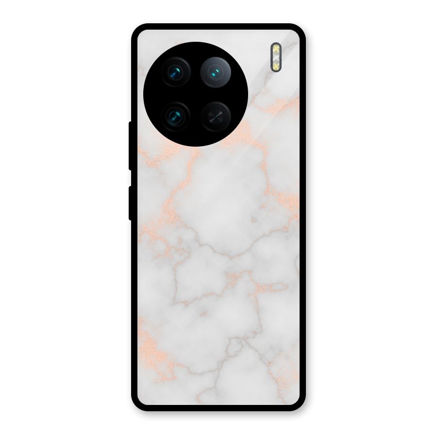 RoseGold Marble Glass Back Case for Vivo X90 Pro