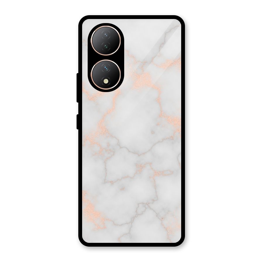 RoseGold Marble Glass Back Case for Vivo Y100A