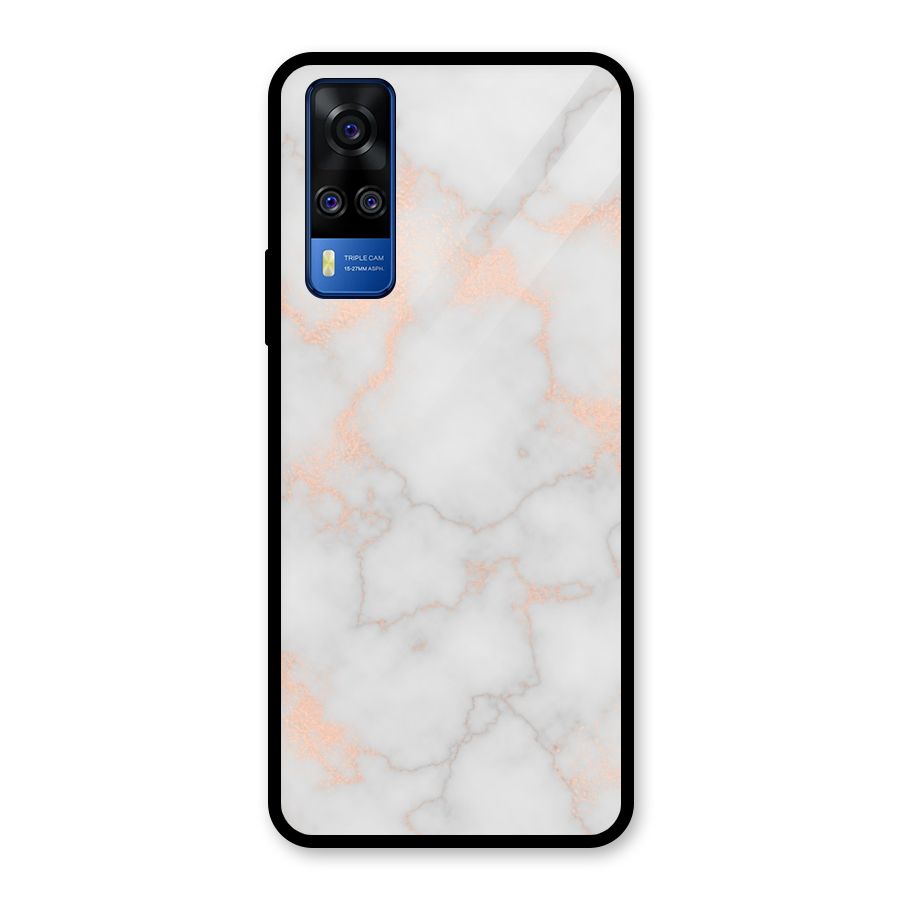 RoseGold Marble Glass Back Case for Vivo Y31