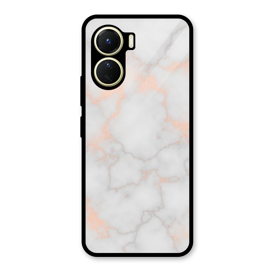 RoseGold Marble Glass Back Case for Vivo Y56