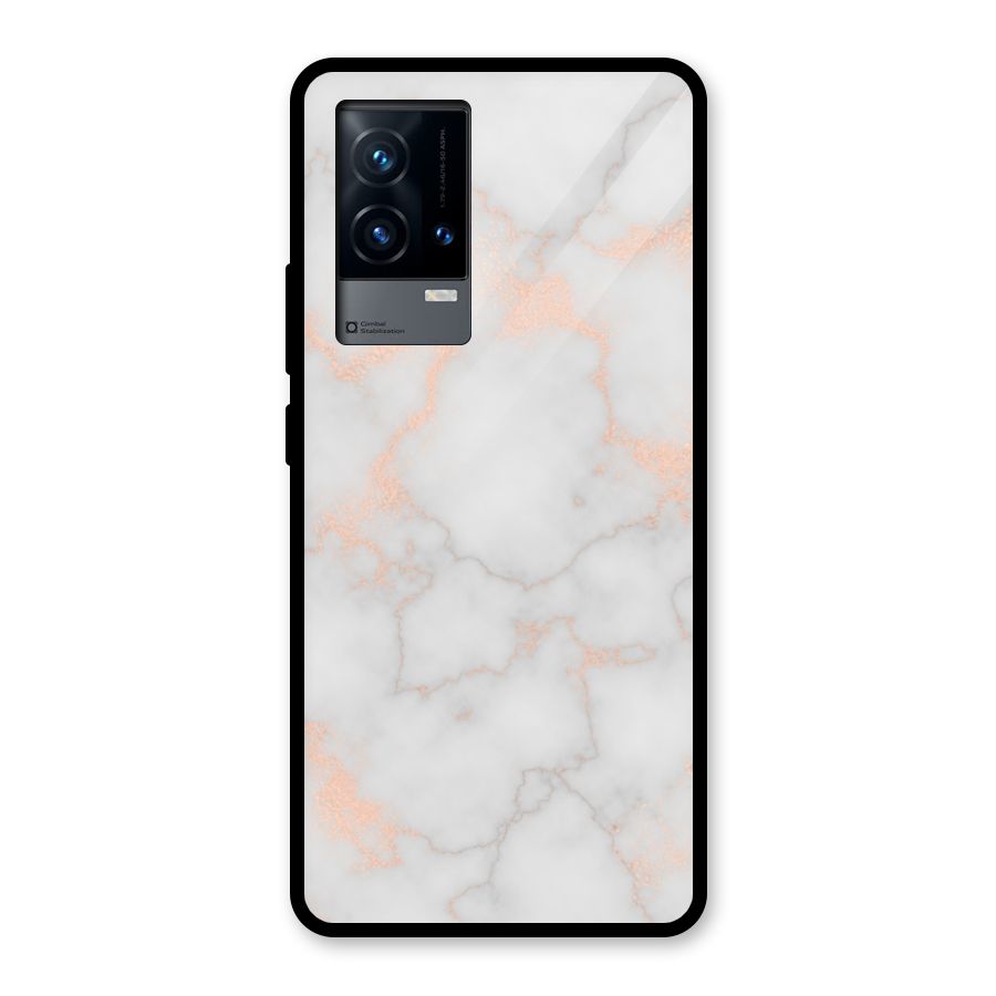 RoseGold Marble Glass Back Case for iQOO 9 5G