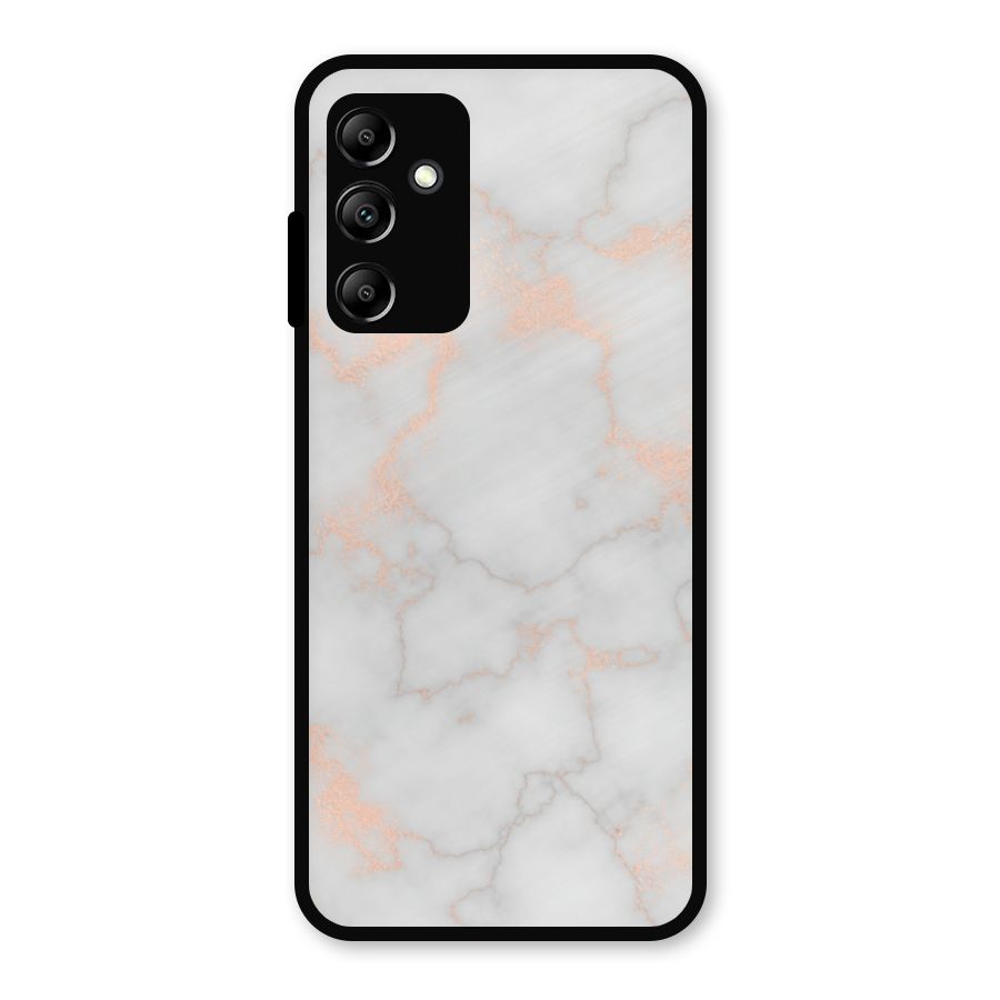RoseGold Marble Metal Back Case for Galaxy A14 5G