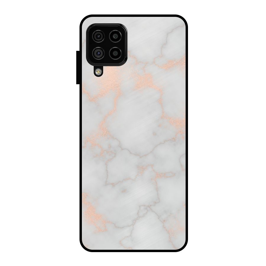 RoseGold Marble Metal Back Case for Galaxy A22 4G